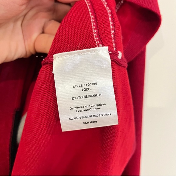 Emotions Red sweater with cat pattern and round neck. Very large size, plus size - Picture 6 of 6